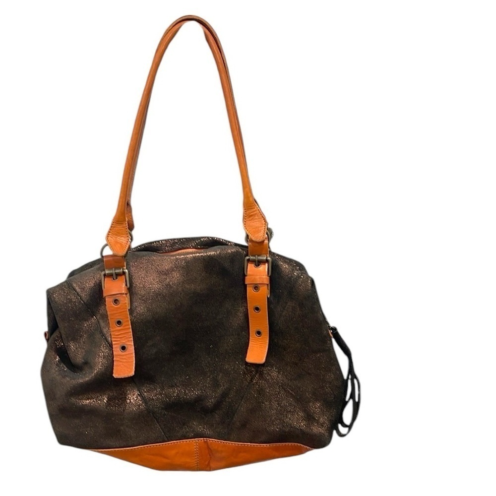 NWT Anthropologie Holding Horses Shimmer Cocoa Brown Shoulder Satchel Bag